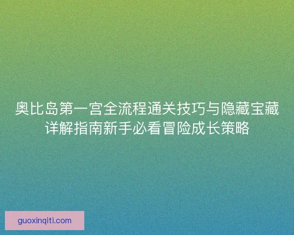 奥比岛第一宫全流程通关技巧与隐藏宝藏详解指南新手必看冒险成长策略