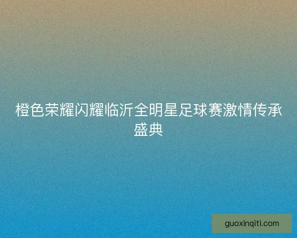 橙色荣耀闪耀临沂全明星足球赛激情传承盛典