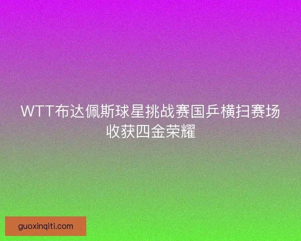 WTT布达佩斯球星挑战赛国乒横扫赛场收获四金荣耀