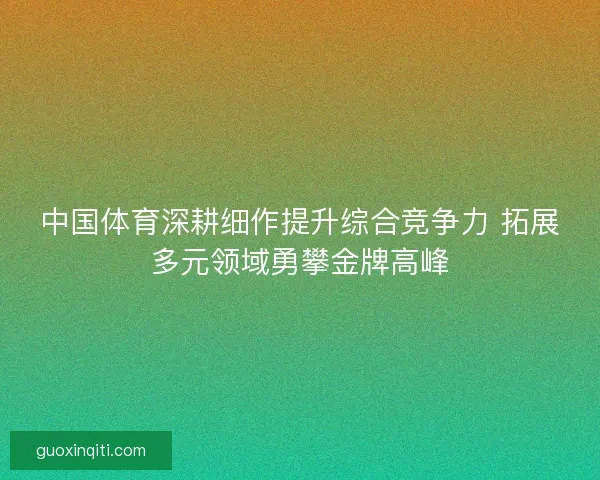 中国体育深耕细作提升综合竞争力 拓展多元领域勇攀金牌高峰